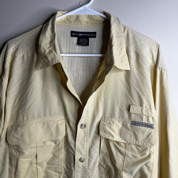 ExOfficio Shirt Mens XL Adventure Vented Utility Flap Pocket Button Long Sleeve - Picture 2 of 12